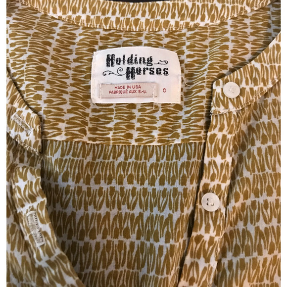 Anthropologie Holding Horses Tulipanes Roll-Tab Popover Blouse - Picture 6 of 11